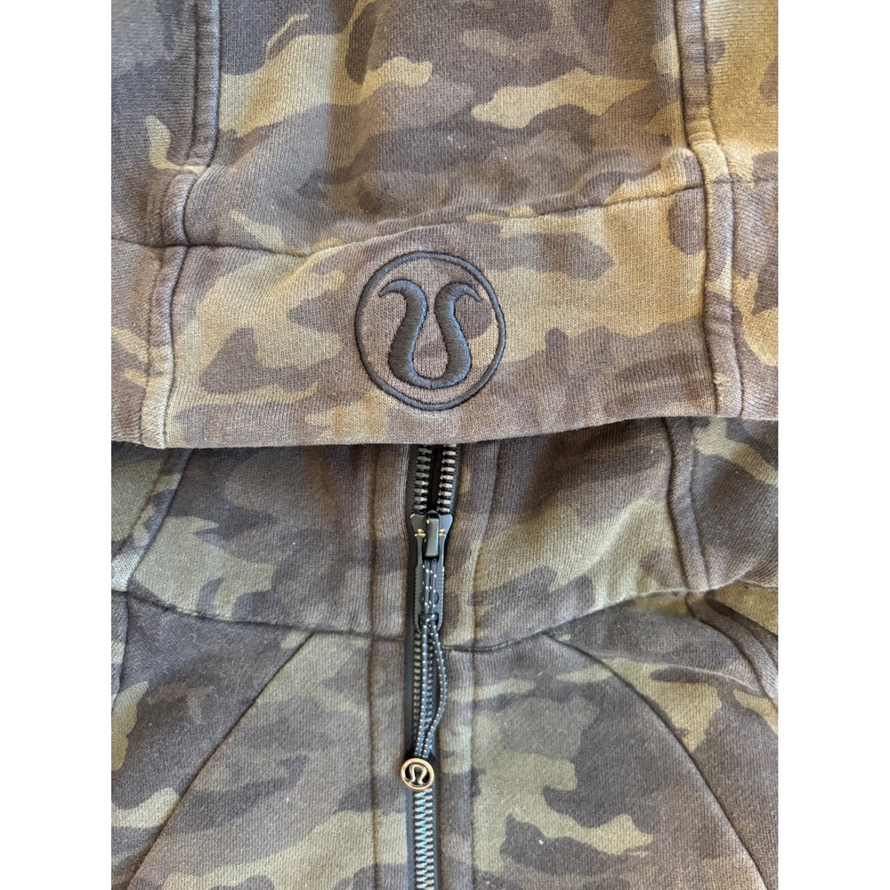 Lululemon Scuba Full Zip Hoodie Heritage 365 Camo Deep Coal Multi Green Brown